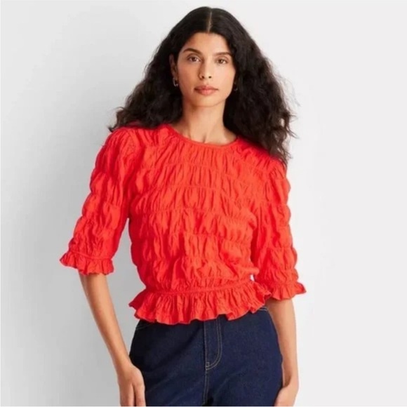 New item…Women's Red Ruffle Top - Picture 1 of 1
